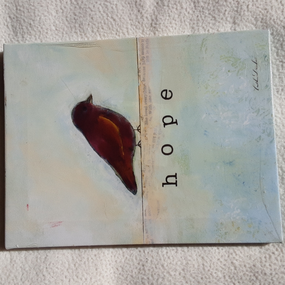 Hope Bird Painting Caitlin Dundon   6.5"x8.5" Roaring Brook Art, Inc.